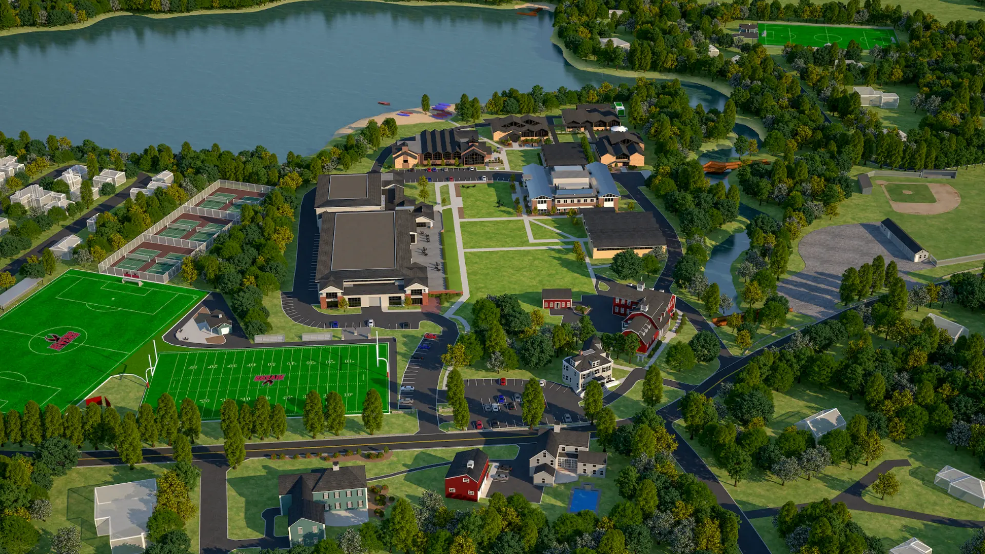 The Rivers School campus map showing Nonesuch Field and campus buildings
